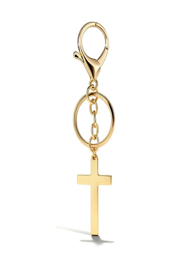 Hoheng Gold Cross Keychain Jesus Keychains Catholic Keychains Cross Accessories God Keychain Religious Gifts Christian Gift - Image 1